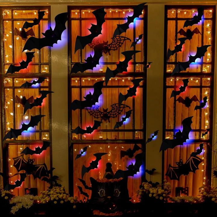 GlowWing – Leuchtende 3D Fledermäuse Halloween Wanddekorationsaufkleber