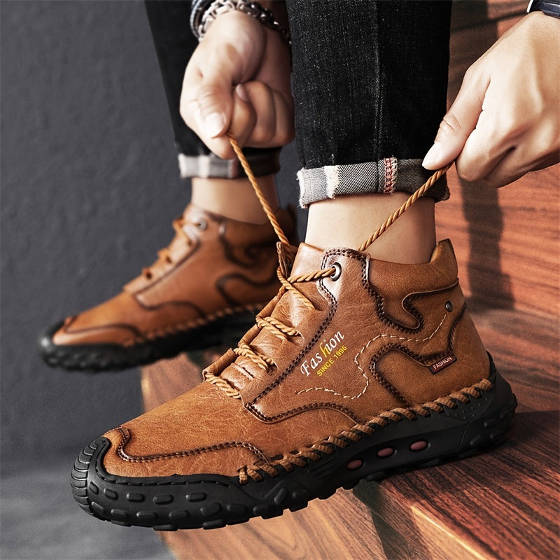 Kolman – Lässige Leder Schnürstiefeletten Mit Rutschfester Sohle