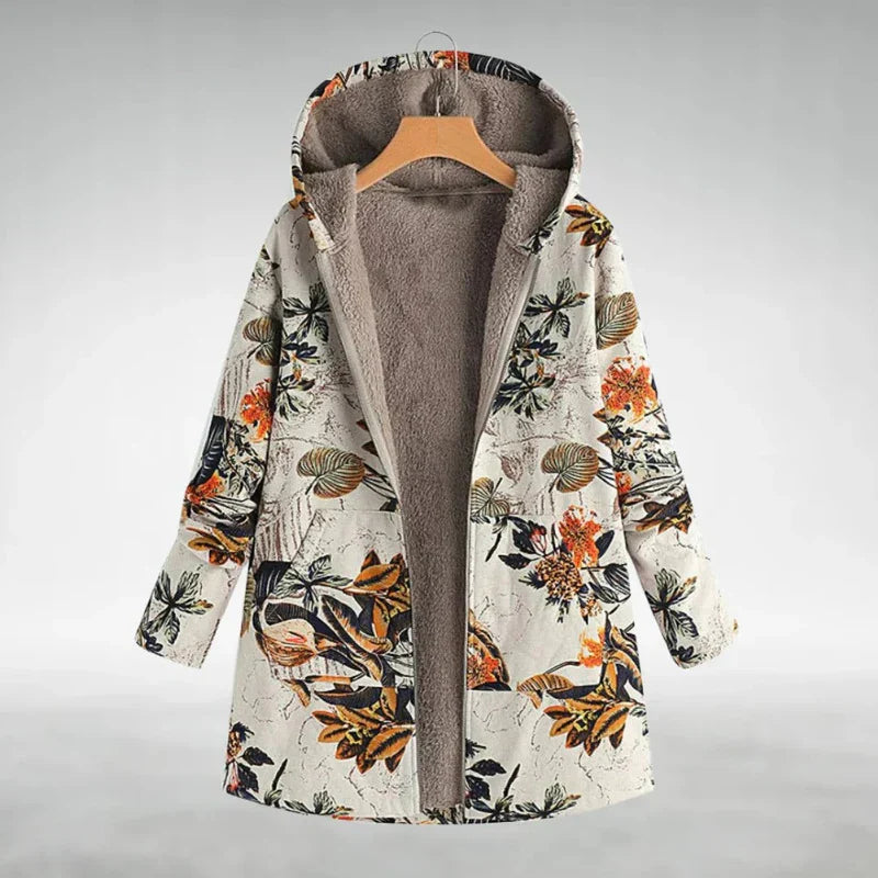 Panida – Stilvolle Fleece Jacke Mit Blumenmuster