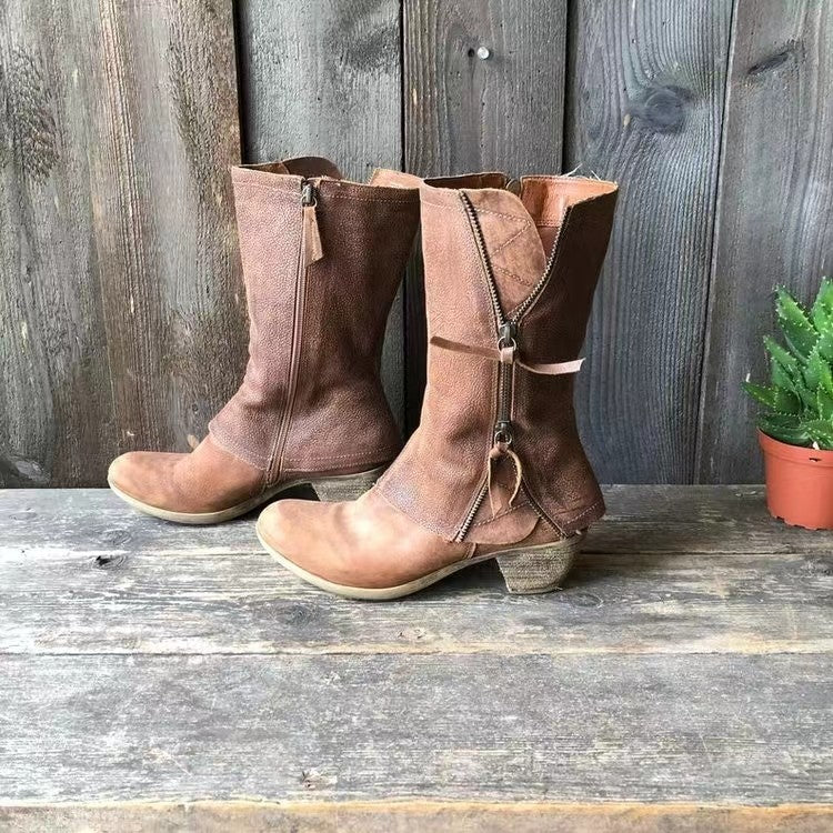 Lulia – Leder Stiefeletten Mt seitlichem Reißverschluss