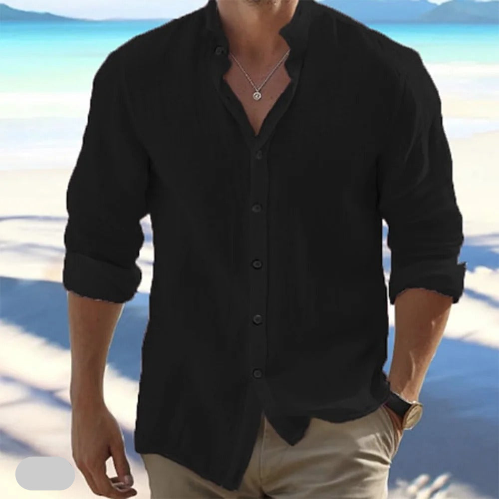 Macsen – Lässiges Strand Hemd Mit Stehkragen