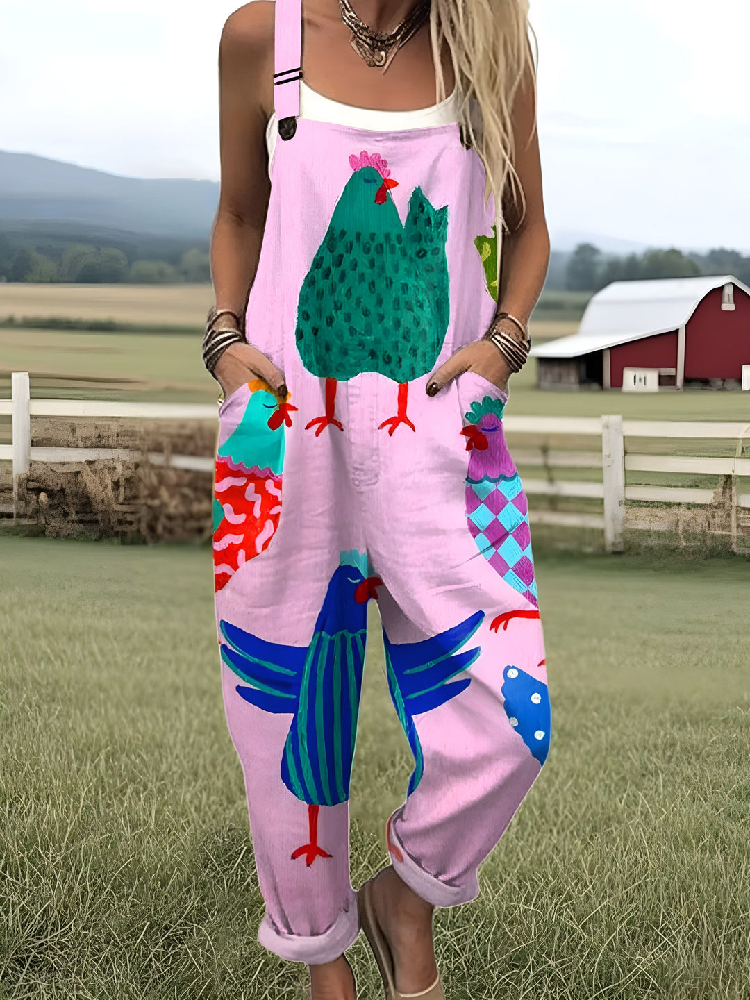 Vérane – Rosa Bedruckter Overall