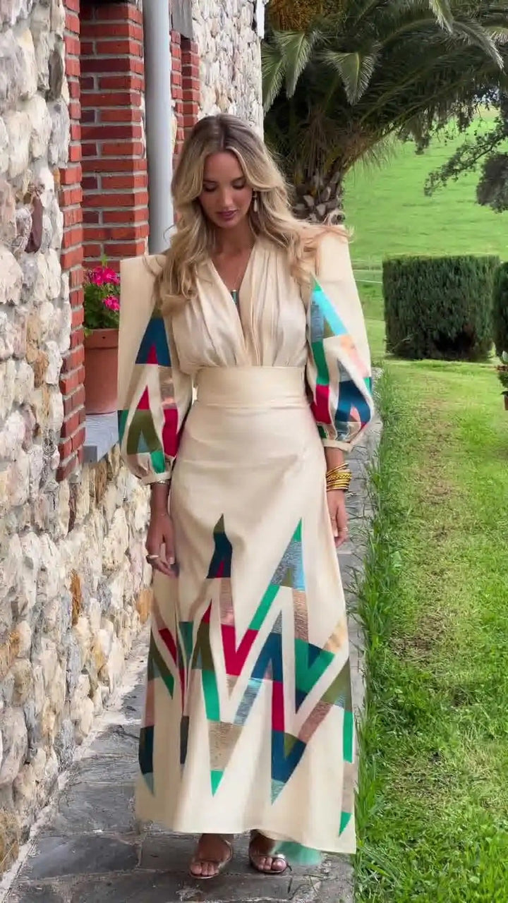 Eleni – Bedrucktes 2 Teiliges Set mit V-Ausschnitt