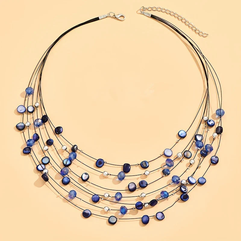 Mabelline – Elegante Halskette im Bohemian-Stil mit Mehrreihigen Perlen