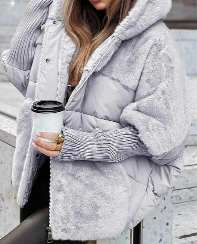 Cortnee – Übergroß Steppjacke Mit Kapuze