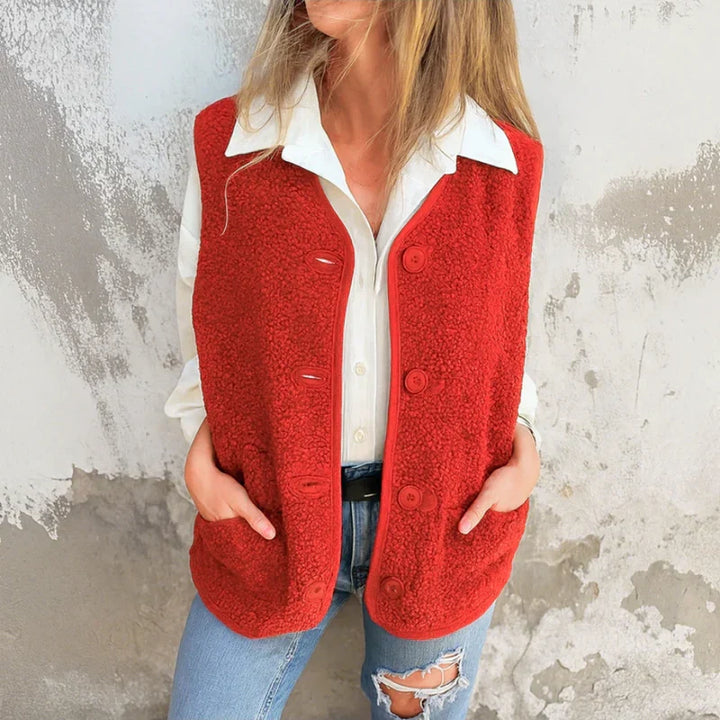 Jacklyn – Teddy Weste Mit Knöpfen