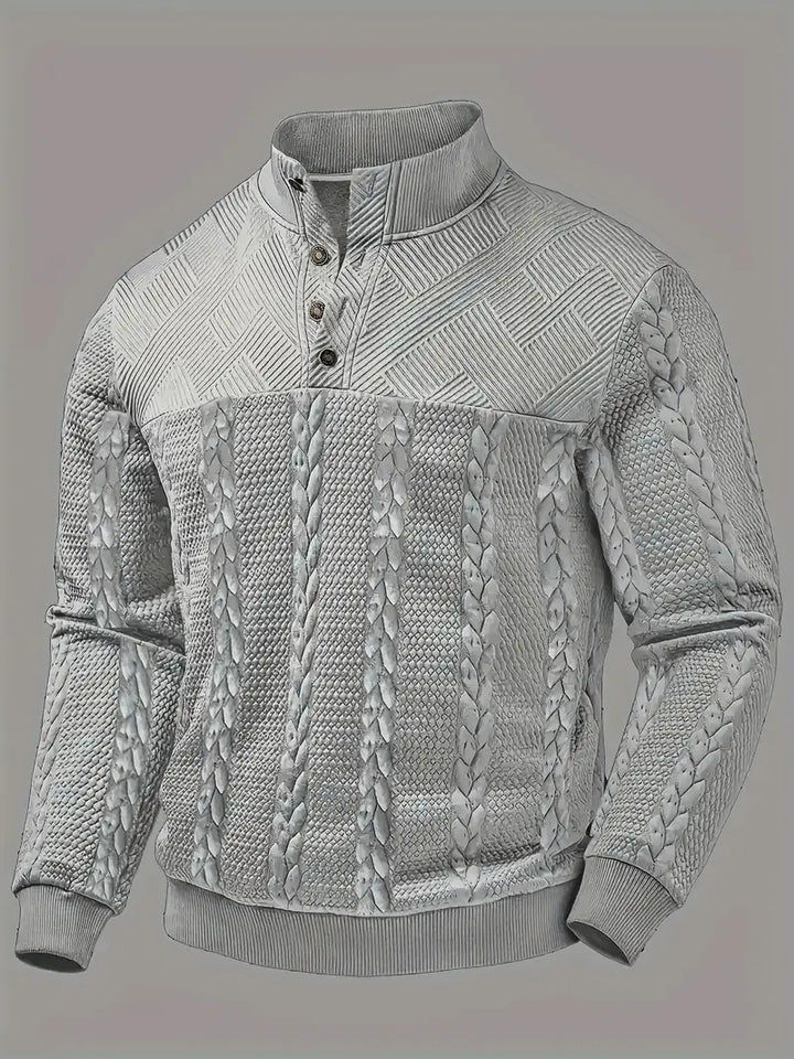 Dawson – Langärmeliger Henley Pullover Mit Streifenmuster