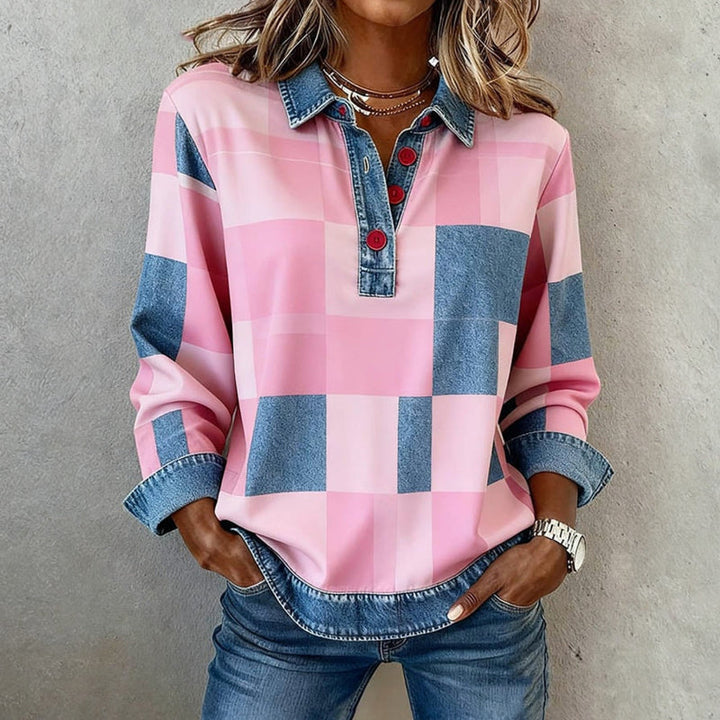 Marieke – Vintage Sweatshirt Mit Karomuster
