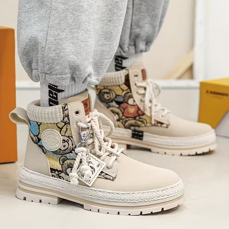 Hilarie - Rutschfeste Turnschuh Mit Teddy Drucken
