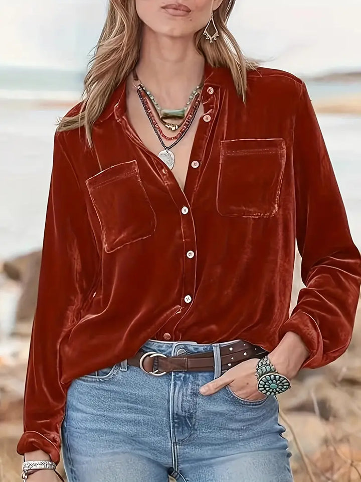 Geanie - Langarm Hemd Mit Vorderseite Taschen