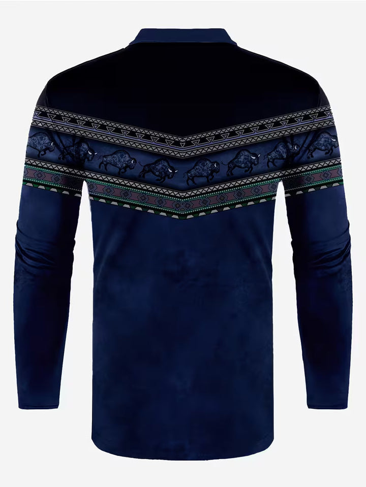 Tamas – Lässiges Vintage Polo Hemd Mit 3D-Druck