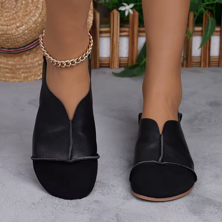 Bethan – Flexible Faltbare Flache Schuhe mit Eckiger Zehenpartie