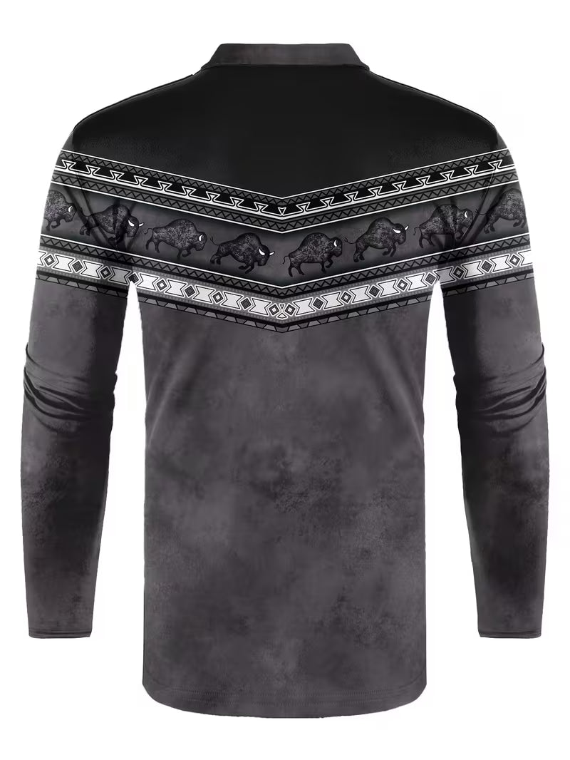 Tamas – Lässiges Vintage Polo Hemd Mit 3D-Druck