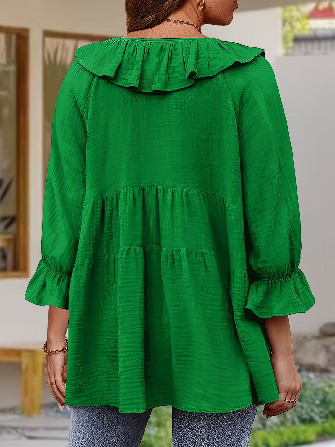 Garbine – Elegante Bluse Mit Rüschen Am Ausschnitt