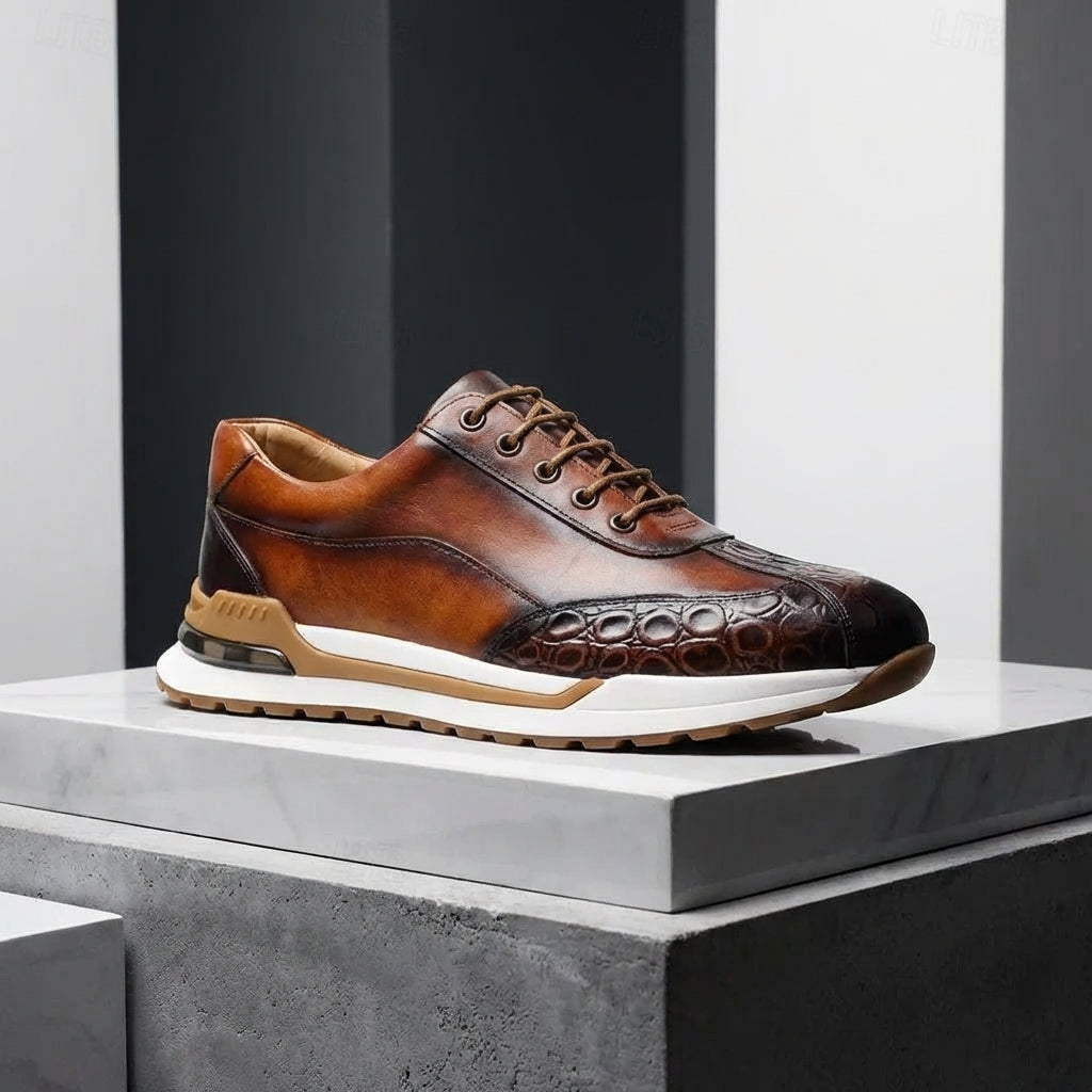 Hitmayer – Schnürbare Leder Turnschuh