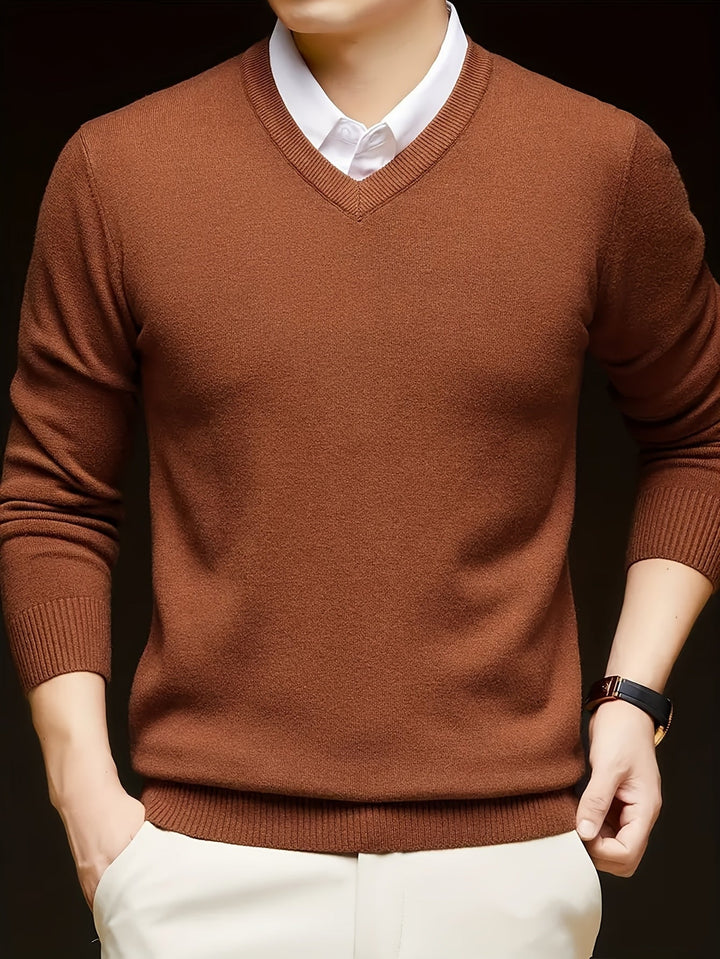 Dionysis – „Cross Border“ Strickpullover mit V-Ausschnitt