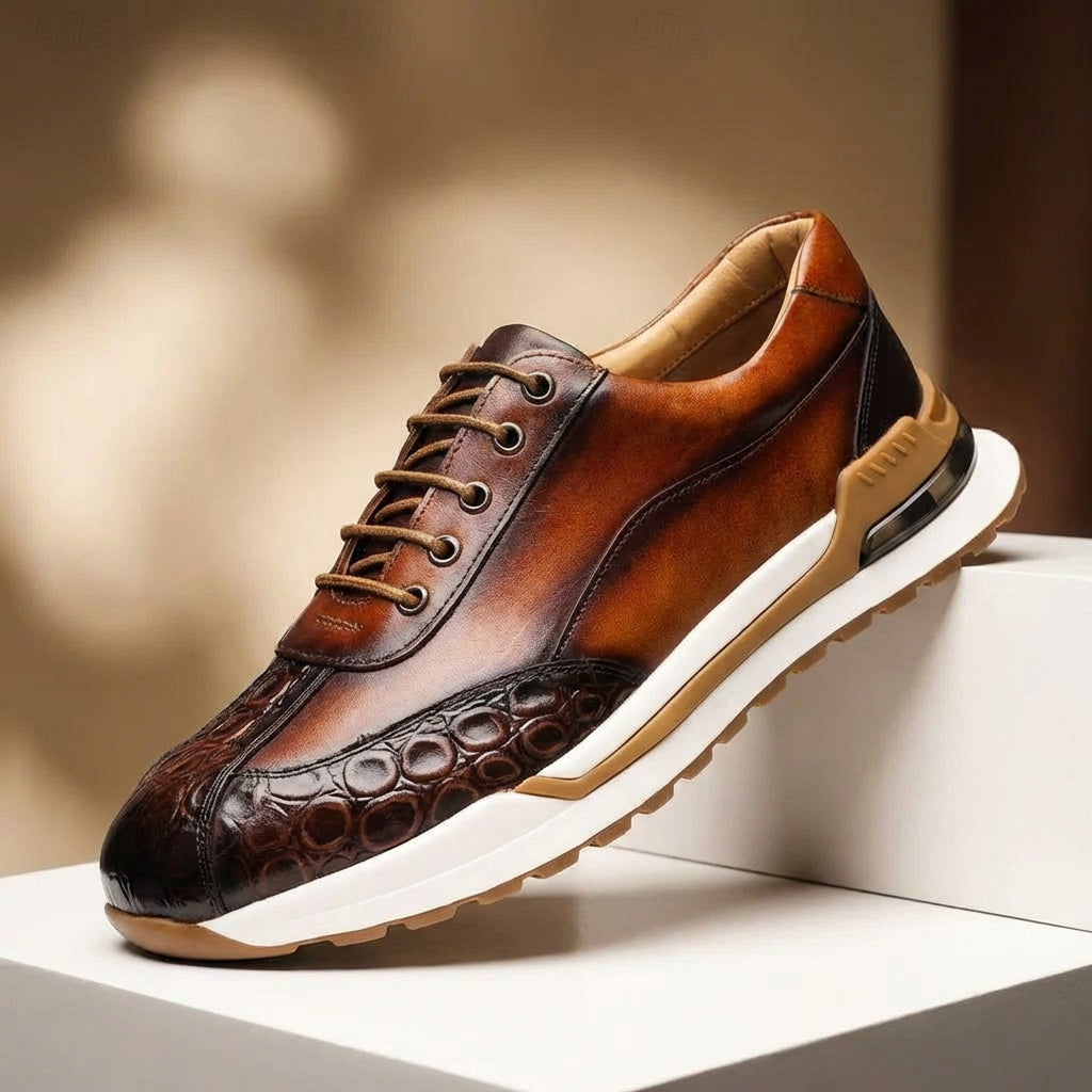 Hitmayer – Schnürbare Leder Turnschuh