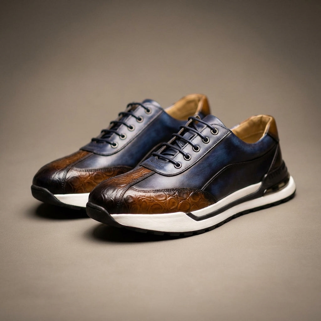 Hitmayer – Schnürbare Leder Turnschuh