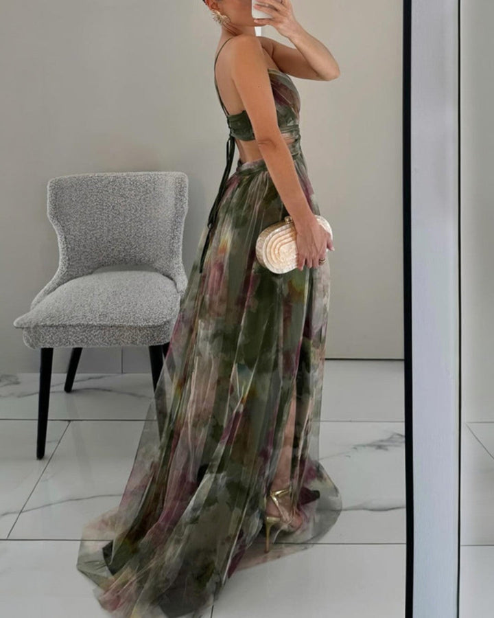 Dinushi - Elegantes Maxikleid Mit Blumenmuster