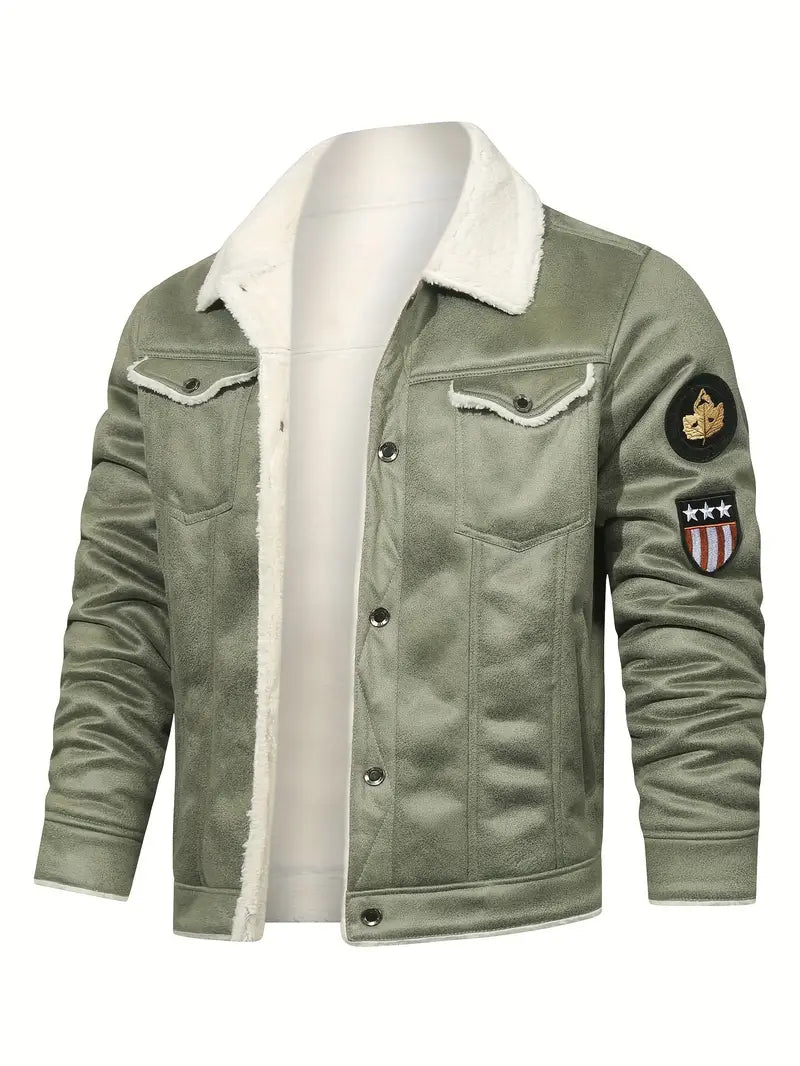 Frederik – Lässige Polyesterjacke Mit Kunstfellfutter