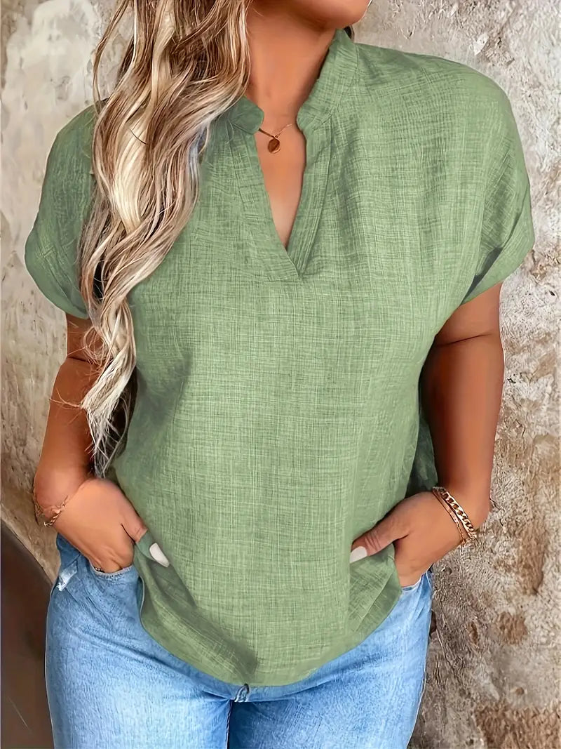 Rosabelle - Lässige Bluse Mit V Ausschnitt
