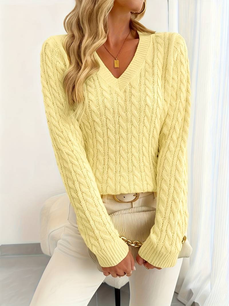 Sivanit - Langärmeliger Strick Pullover Mit Rippmuster