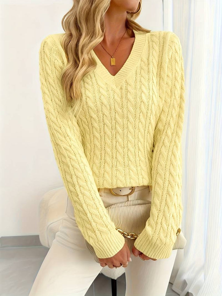 Sivanit - Langärmeliger Strick Pullover Mit Rippmuster