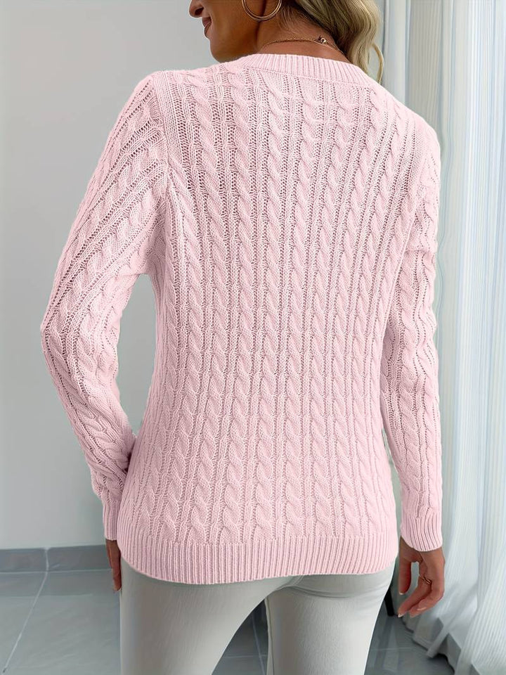 Sivanit - Langärmeliger Strick Pullover Mit Rippmuster