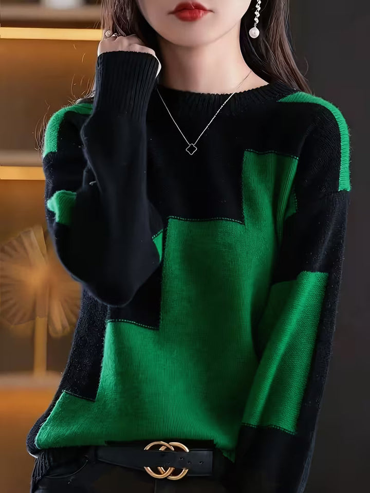 Marvelle – Langarm Pullover Mit Rundhalsausschnitt Und Farbblöcken