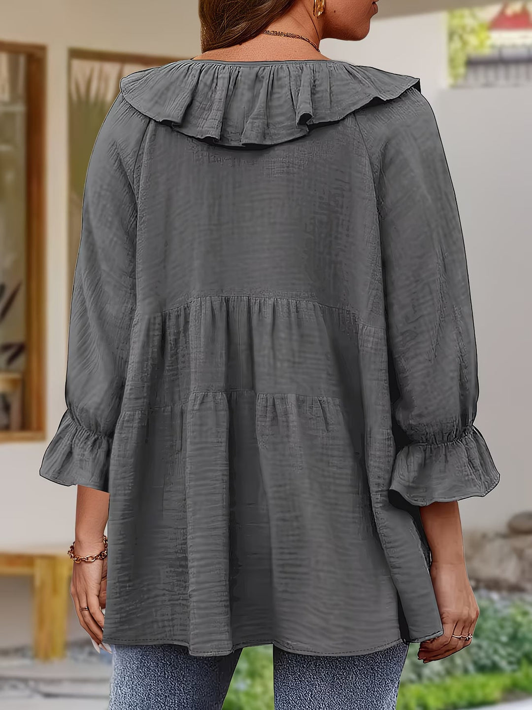 Garbine – Elegante Bluse Mit Rüschen Am Ausschnitt