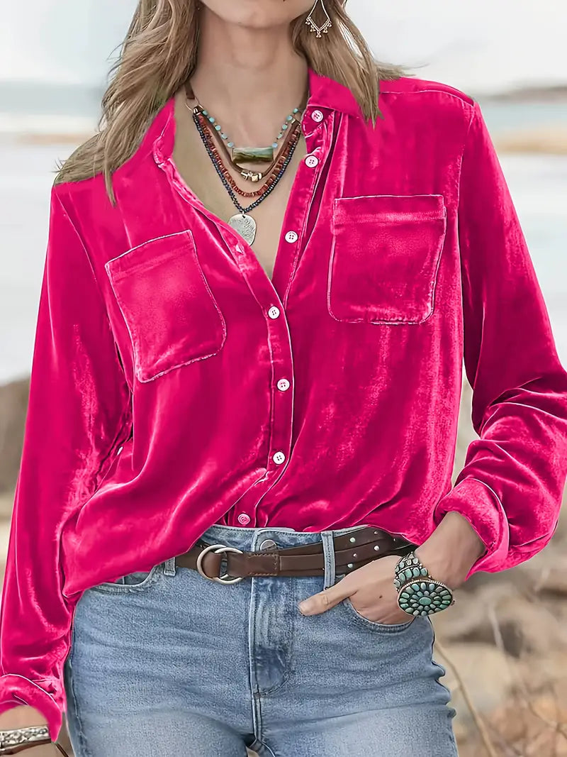 Geanie - Langarm Hemd Mit Vorderseite Taschen