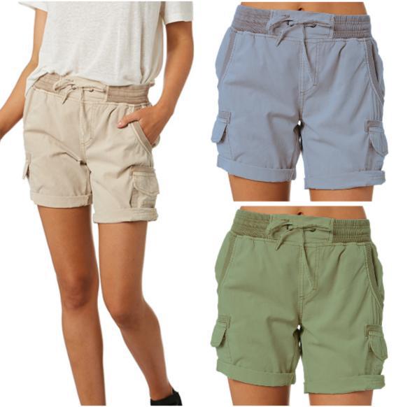 Audria – Kurzhosen mit hoher Taille Kordelzug und Cargotaschen