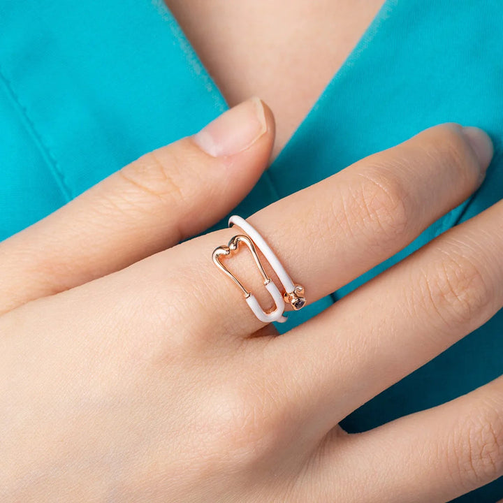 Caitleen – Stethoskop Ring Mit Herz Geburtsstein