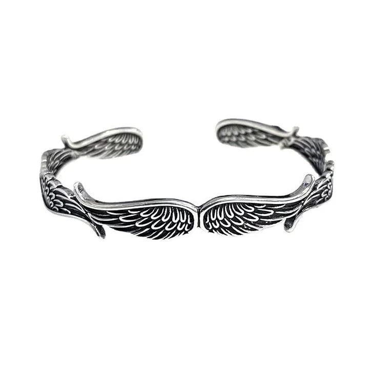 Maynard – Silbernes Vintage-Armband mit Engelsflügeln