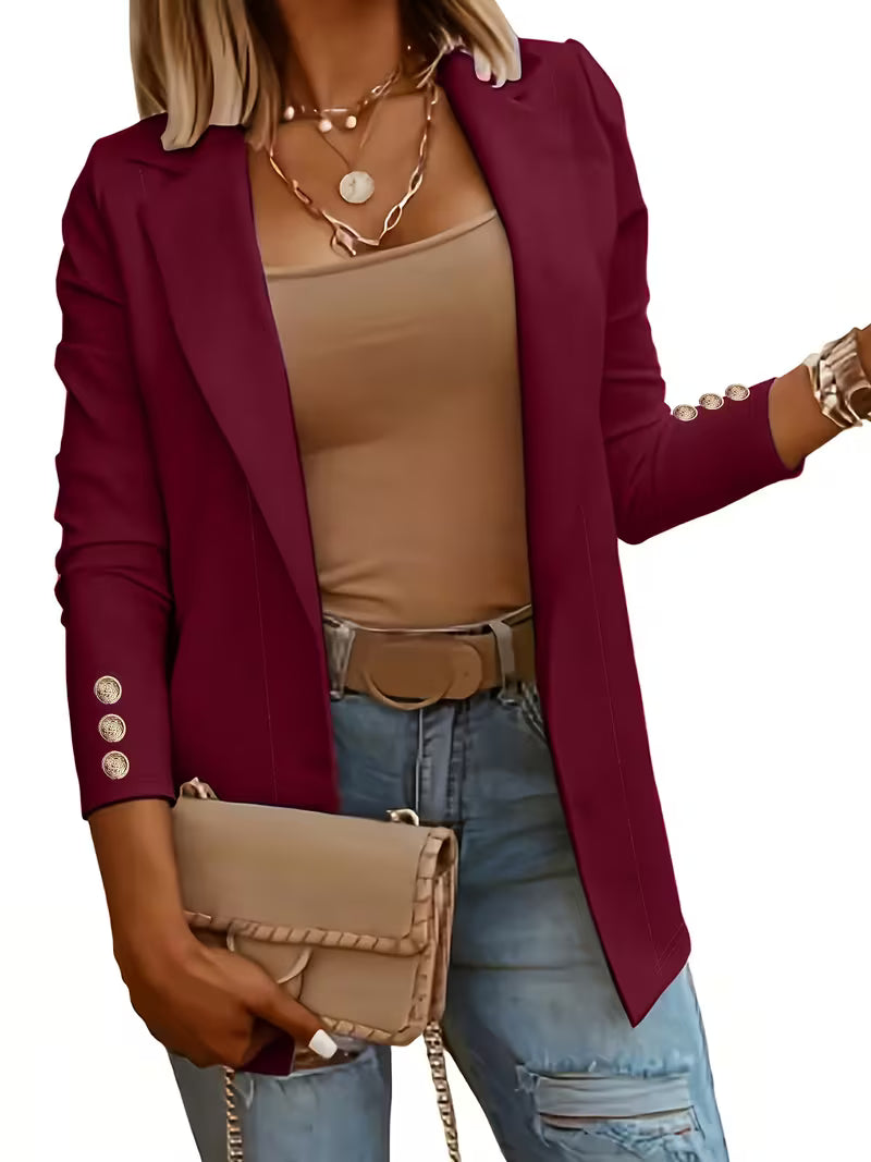 Nikia – Langärmeliger Blazer Mit Zierknöpfen