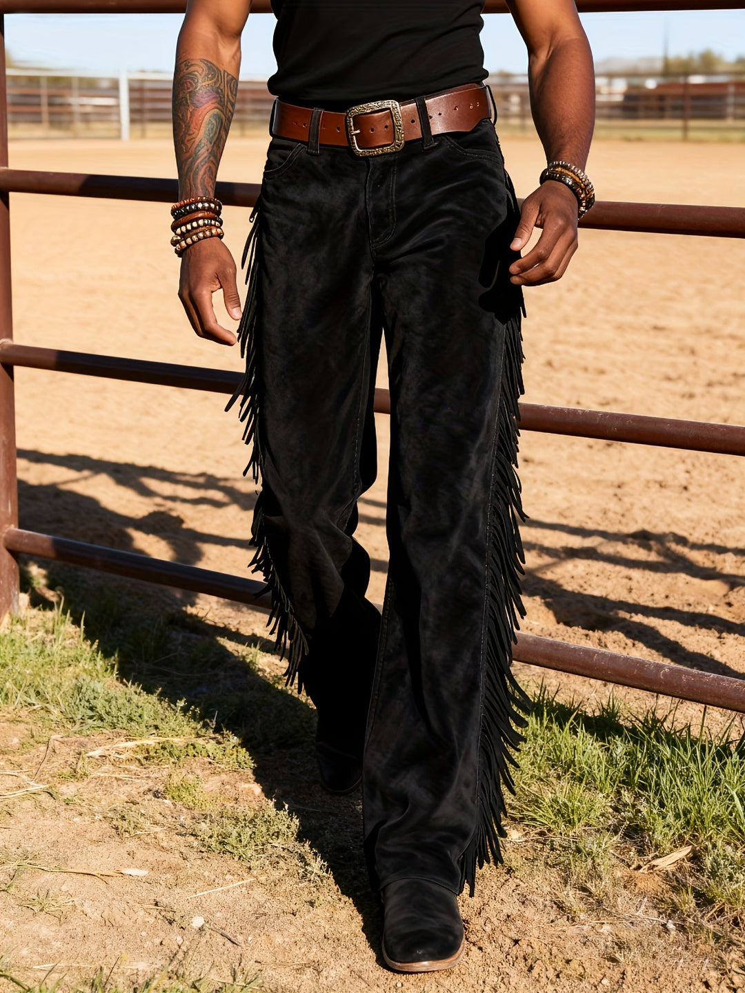 Altan – Lässige Retro Westernhose Mit Fransen