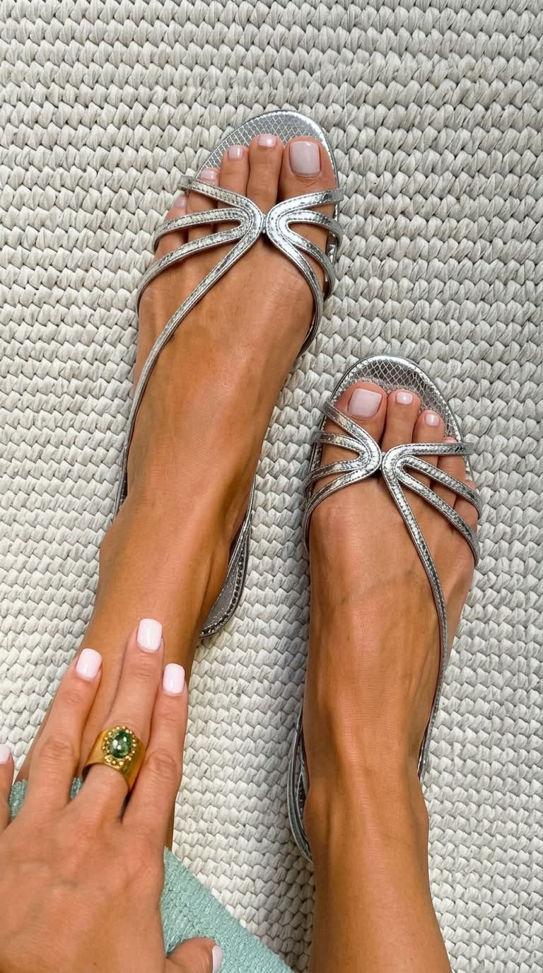 Schila – Glänzende Sandalen mit Riemchen