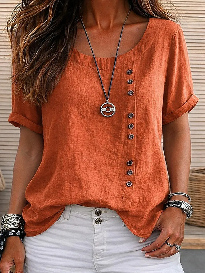 Mickale - Baumwoll Bluse Mit Knopfleiste