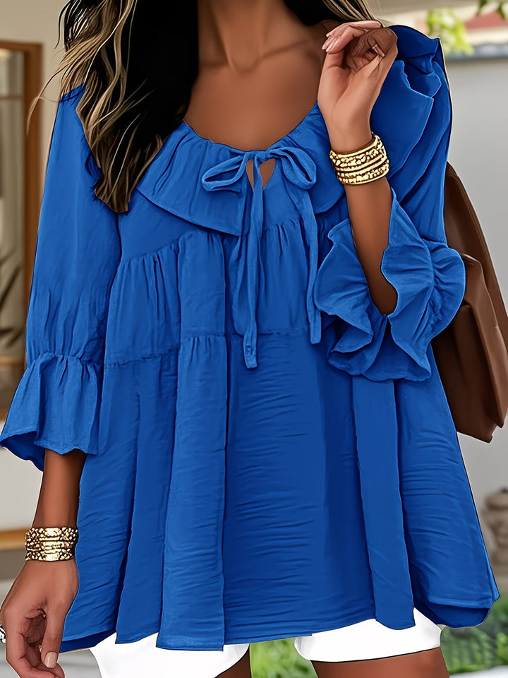 Garbine – Elegante Bluse Mit Rüschen Am Ausschnitt