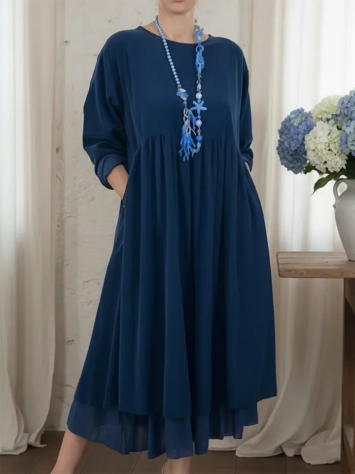 Ceinwen – Maxikleid Mit Lockerem, Doppellagigem Saum