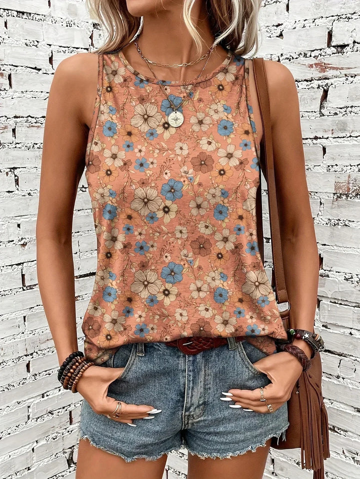 Lilou – Lässiges Sommer Top Mit Blumen Drucken