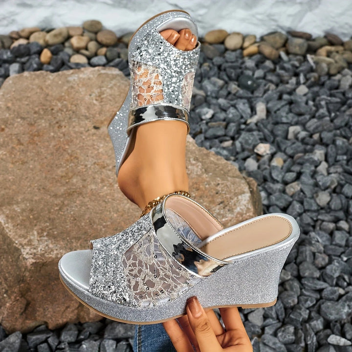 Alexis – Elegante Sandaletten Mit Spitzenbesatz Und Hohem Absatz