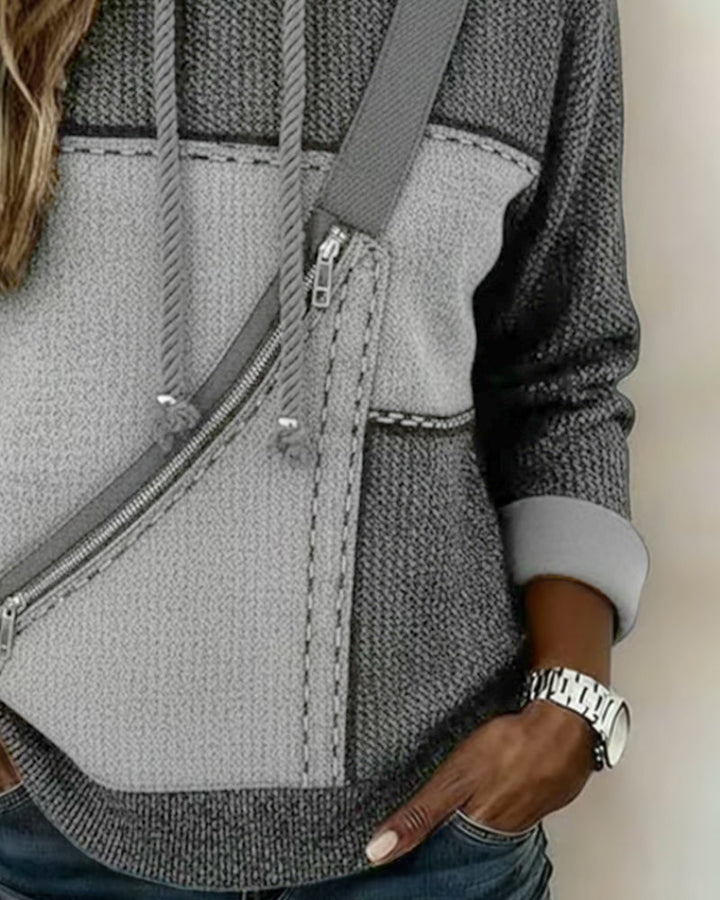 Soniya – Hoodie im Color-Block Schau mit Diagonalstreifen