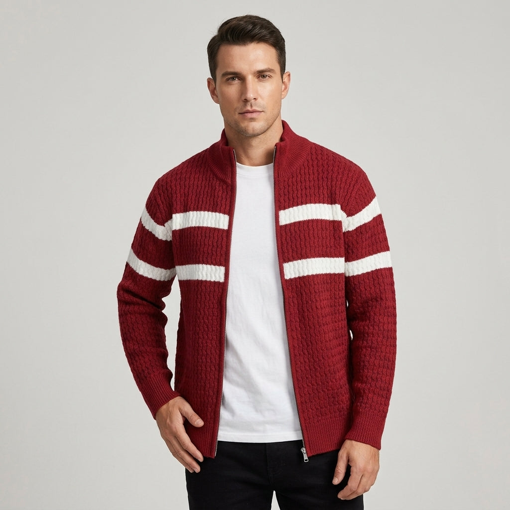 Loick - Strickjacke mit Reißverschluss und langen Ärmeln