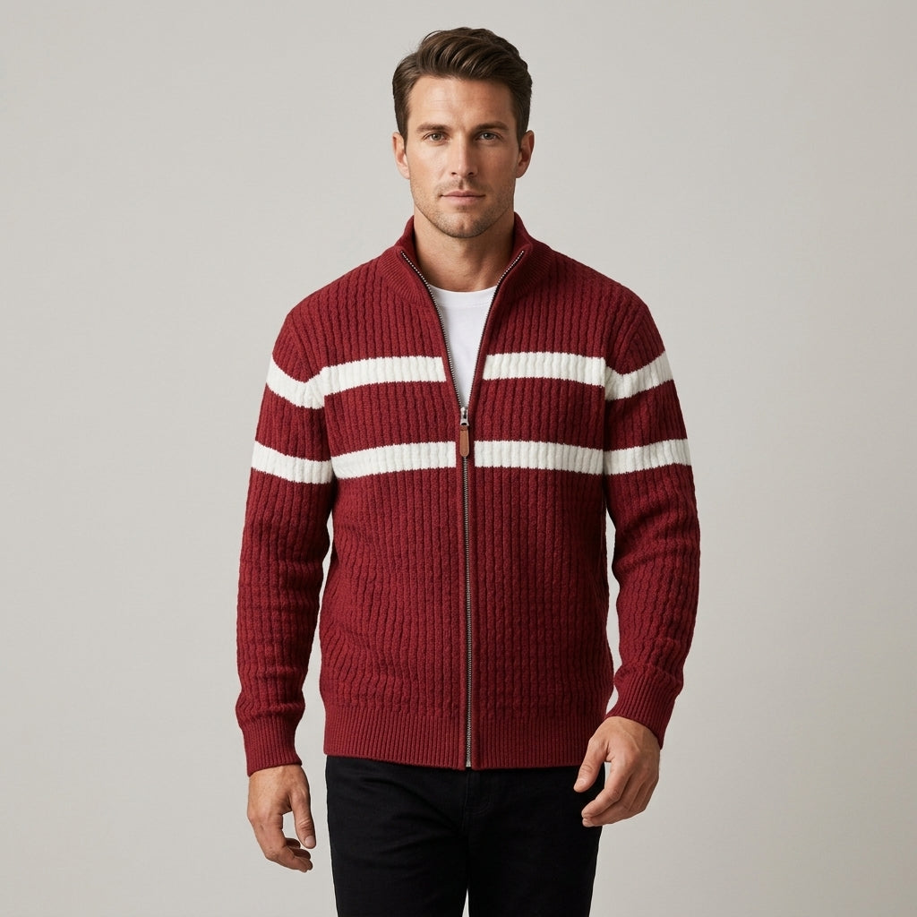 Loick - Strickjacke mit Reißverschluss und langen Ärmeln