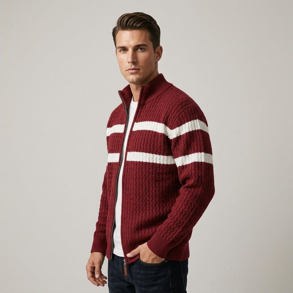 Loick - Strickjacke mit Reißverschluss und langen Ärmeln