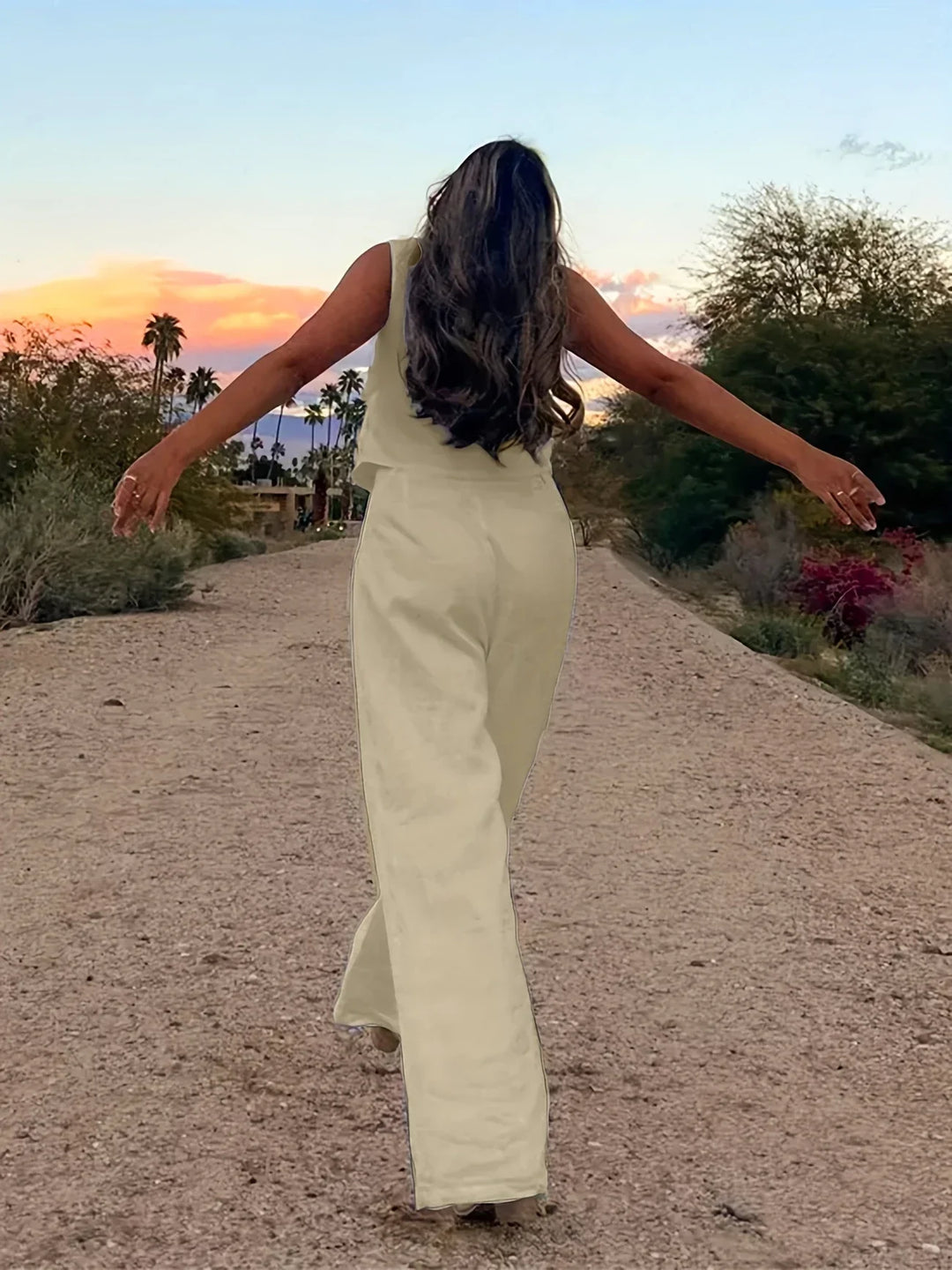 Jorja – Elegantes ärmelloses Zweiteiler Outfit-Set