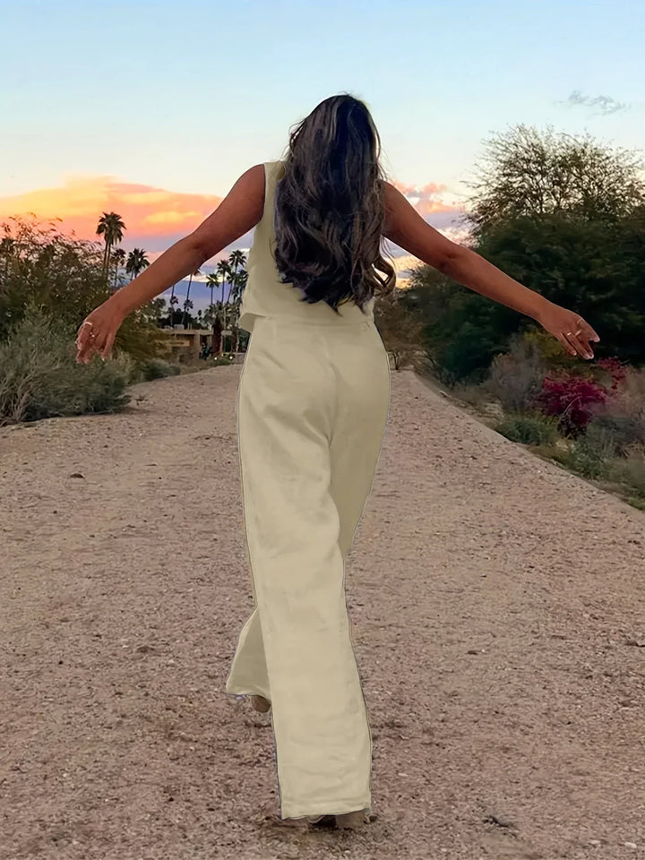 Jorja – Elegantes ärmelloses Zweiteiler Outfit-Set