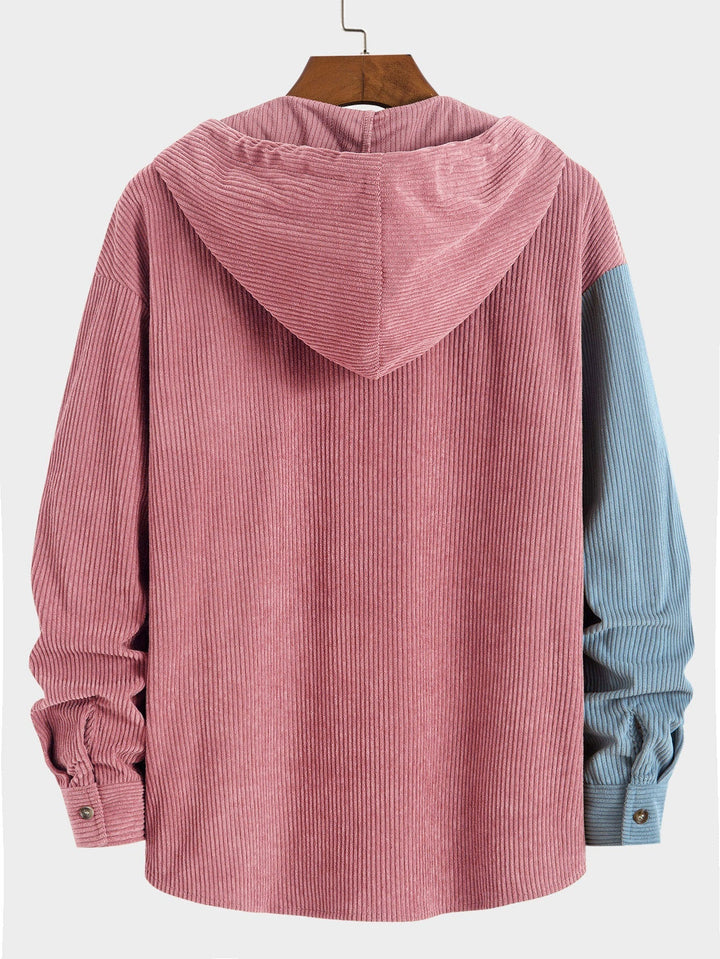Elonzo – Colorblock Kapuzenpullover Aus Cord