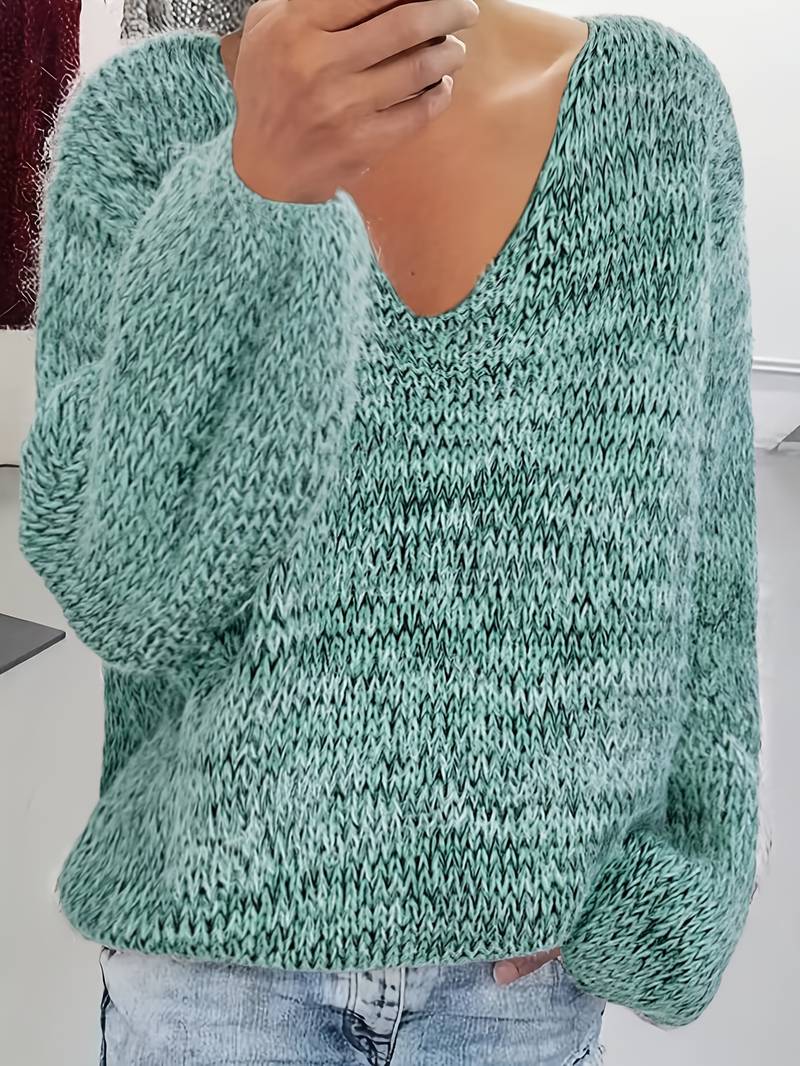 Lital - Eleganter Weicher Pullover Mit V-Ausschnitt